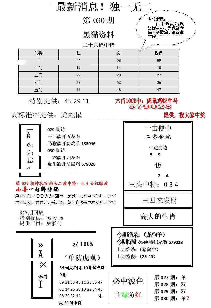 030期独一无二[图]